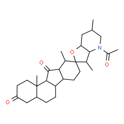 ChemSpider 2D Image | 28-Acetyl-5,6,12,13-tetrahydro-17,23-epoxyveratraman-3,11-dione | C29H43NO4
