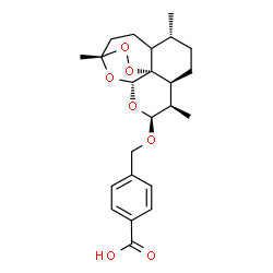 ChemSpider 2D Image | 4-({[(1S,5R,8S,9R,10S,12R,13R)-1,5,9-Trimethyl-11,14,15,16-tetraoxatetracyclo[10.3.1.0~4,13~.0~8,13~]hexadec-10-yl]oxy}methyl)benzoic acid | C23H30O7
