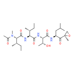 ChemSpider 2D Image | N-Acetyl-N-methyl-L-isoleucyl-L-alloisoleucyl-N-{(2S)-4-methyl-1-[(2R)-2-methyl-2-oxiranyl]-1-oxo-2-pentanyl}-L-threoninamide | C28H50N4O7