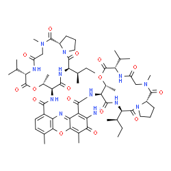 ChemSpider 2D Image | 2-Amino-N,N'-bis{(6S,9R,10S,13R,18aS)-13-[(2R)-2-butanyl]-6-isopropyl-2,9-dimethyl-1,4,7,11,14-pentaoxohexadecahydro-1H-pyrrolo[2,1-i][1,4,7,10,13]oxatetraazacyclohexadecin-10-yl}-4,6-dimethyl-3-oxo-3
H-phenoxazine-1,9-dicarboxamide | C62H86N12O16
