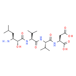 ChemSpider 2D Image | N-[(2R,3S)-3-Amino-2-hydroxy-5-methylhexanoyl]-L-valyl-L-valyl-L-aspartic acid | C21H38N4O8