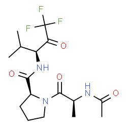 ChemSpider 2D Image | N-Acetyl-L-alanyl-N-[(3S)-1,1,1-trifluoro-4-methyl-2-oxo-3-pentanyl]-L-prolinamide | C16H24F3N3O4
