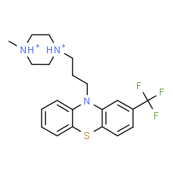 ChemSpider 2D Image | 1-Methyl-4-{3-[2-(trifluoromethyl)-10H-phenothiazin-10-yl]propyl}piperazinediium | C21H26F3N3S