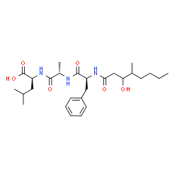 ChemSpider 2D Image | N-(3-Hydroxy-4-methyloctanoyl)-L-phenylalanyl-L-alanyl-L-leucine | C27H43N3O6