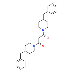 ChemSpider 2D Image | 1,3-Bis(4-benzyl-1-piperidinyl)-1,3-propanedione | C27H34N2O2