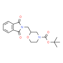 ChemSpider 2D Image | tert-Butyl 2-((1,3-dioxoisoindolin-2-yl)methyl)morpholine-4-carboxylate | C18H22N2O5