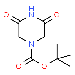 ChemSpider 2D Image | 2-Methyl-2-propanyl 3,5-dioxo-1-piperazinecarboxylate | C9H14N2O4