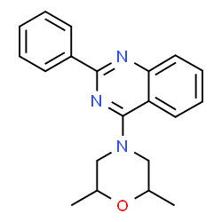 ChemSpider 2D Image | 4-(2,6-Dimethyl-4-morpholinyl)-2-phenylquinazoline | C20H21N3O