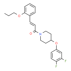 ChemSpider 2D Image | (2E)-1-[4-(3,4-Difluorophenoxy)-1-piperidinyl]-3-(2-propoxyphenyl)-2-propen-1-one | C23H25F2NO3