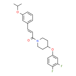 ChemSpider 2D Image | (2E)-1-[4-(3,4-Difluorophenoxy)-1-piperidinyl]-3-(3-isopropoxyphenyl)-2-propen-1-one | C23H25F2NO3