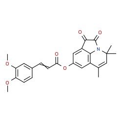 ChemSpider 2D Image | 4,4,6-Trimethyl-1,2-dioxo-1,2-dihydro-4H-pyrrolo[3,2,1-ij]quinolin-8-yl 3-(3,4-dimethoxyphenyl)acrylate | C25H23NO6