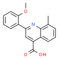 ChemSpider 2D Image | 2-(2-Methoxyphenyl)-8-methyl-4-quinolinecarboxylic acid | C18H15NO3