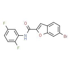 ChemSpider 2D Image | 6-Bromo-N-(2,5-difluorophenyl)-1-benzofuran-2-carboxamide | C15H8BrF2NO2
