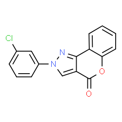 ChemSpider 2D Image | 2-(3-Chlorophenyl)chromeno[4,3-c]pyrazol-4(2H)-one | C16H9ClN2O2
