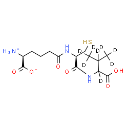 ChemSpider 2D Image | N-[(5S)-5-Ammonio-5-carboxylatopentanoyl]-L-cysteinyl(2,3,4,4,4,4',4',4'-~2~H_8_)valine | C14H17D8N3O6S