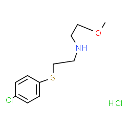 ChemSpider 2D Image | 2-[(4-Chlorophenyl)sulfanyl]-N-(2-methoxyethyl)ethanamine hydrochloride (1:1) | C11H17Cl2NOS