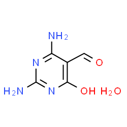 ChemSpider 2D Image | 2,4-diamino-6-hydroxy-5-pyrimidinecarbaldehyde hydrate | C5H8N4O3