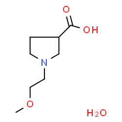 ChemSpider 2D Image | 1-(2-Methoxyethyl)pyrrolidine-3-carboxylic acid hydrate | C8H17NO4