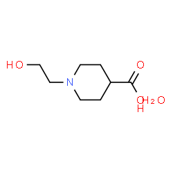 ChemSpider 2D Image | 1-(2-Hydroxyethyl)-4-piperidinecarboxylic acid hydrate (1:1) | C8H17NO4