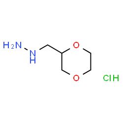 ChemSpider 2D Image | (1,4-dioxan-2-ylmethyl)hydrazine hydrochloride | C5H13ClN2O2