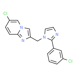 ChemSpider 2D Image | 6-Chloro-2-{[2-(3-chlorophenyl)-1H-imidazol-1-yl]methyl}imidazo[1,2-a]pyridine | C17H12Cl2N4
