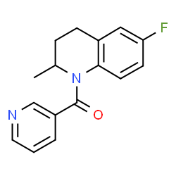 ChemSpider 2D Image | (6-Fluoro-2-methyl-3,4-dihydro-1(2H)-quinolinyl)(3-pyridinyl)methanone | C16H15FN2O