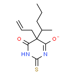ChemSpider 2D Image | 5-Allyl-6-oxo-5-(2-pentanyl)-2-thioxo-1,2,5,6-tetrahydro-4-pyrimidinolate | C12H17N2O2S