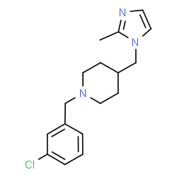 ChemSpider 2D Image | 1-(3-Chlorobenzyl)-4-[(2-methyl-1H-imidazol-1-yl)methyl]piperidine | C17H22ClN3
