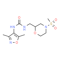 ChemSpider 2D Image | 1-(3,5-Dimethyl-1,2-oxazol-4-yl)-3-{[4-(methylsulfonyl)-2-morpholinyl]methyl}urea | C12H20N4O5S