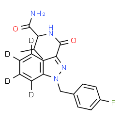 ChemSpider 2D Image | N-(1-Amino-3-methyl-1-oxo-2-butanyl)-1-(4-fluorobenzyl)(~2~H_4_)-1H-indazole-3-carboxamide | C20H17D4FN4O2