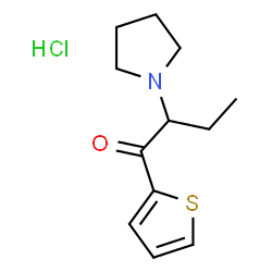 ChemSpider 2D Image | 2-(1-Pyrrolidinyl)-1-(2-thienyl)-1-butanone hydrochloride (1:1) | C12H18ClNOS