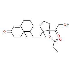 ChemSpider 2D Image | 21-Hydroxy-3,20-dioxopregn-4-en-17-yl propionate | C24H34O5