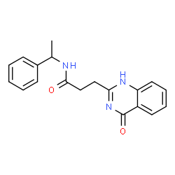 ChemSpider 2D Image | 3-(4-Oxo-1,4-dihydro-2-quinazolinyl)-N-(1-phenylethyl)propanamide | C19H19N3O2