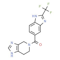 ChemSpider 2D Image | 1,4,6,7-Tetrahydro-5H-imidazo[4,5-c]pyridin-5-yl[2-(trifluoromethyl)-1H-benzimidazol-5-yl]methanone | C15H12F3N5O