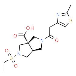 ChemSpider 2D Image | (3aS,6aS)-2-(Ethylsulfonyl)-5-[(2-methyl-1,3-thiazol-4-yl)acetyl]hexahydropyrrolo[3,4-c]pyrrole-3a(1H)-carboxylic acid | C15H21N3O5S2