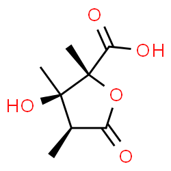 ChemSpider 2D Image | (2R,3R,4S)-3-Hydroxy-2,3,4-trimethyl-5-oxotetrahydro-2-furancarboxylic acid | C8H12O5