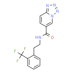 ChemSpider 2D Image | N-{2-[2-(Trifluoromethyl)phenyl]ethyl}tetrazolo[1,5-a]pyridine-6-carboxamide | C15H12F3N5O