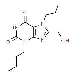 ChemSpider 2D Image | 3-Butyl-8-(hydroxymethyl)-7-propyl-1H-purine-2,6(3H,7H)-dione | C13H20N4O3