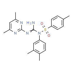 ChemSpider 2D Image | N-(3,4-dimethylphenyl)-N-[N-(4,6-dimethylpyrimidin-2-yl)carbamimidoyl]-4-methylbenzenesulfonamide | C22H25N5O2S