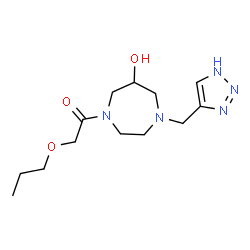 ChemSpider 2D Image | 1-[6-Hydroxy-4-(1H-1,2,3-triazol-4-ylmethyl)-1,4-diazepan-1-yl]-2-propoxyethanone | C13H23N5O3