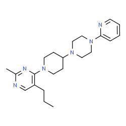 ChemSpider 2D Image | 2-Methyl-5-propyl-4-{4-[4-(2-pyridinyl)-1-piperazinyl]-1-piperidinyl}pyrimidine | C22H32N6