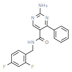 ChemSpider 2D Image | 2-Amino-N-(2,4-difluorobenzyl)-4-phenyl-5-pyrimidinecarboxamide | C18H14F2N4O
