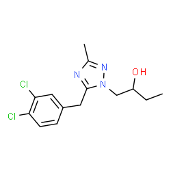 ChemSpider 2D Image | 1-[5-(3,4-Dichlorobenzyl)-3-methyl-1H-1,2,4-triazol-1-yl]-2-butanol | C14H17Cl2N3O