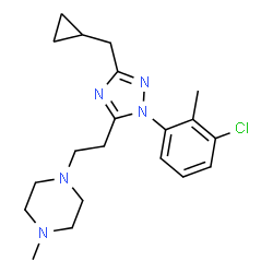 ChemSpider 2D Image | 1-{2-[1-(3-Chloro-2-methylphenyl)-3-(cyclopropylmethyl)-1H-1,2,4-triazol-5-yl]ethyl}-4-methylpiperazine | C20H28ClN5