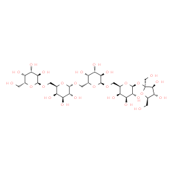 ChemSpider 2D Image | beta-D-Fructofuranosyl alpha-D-galactopyranosyl-(1->6)-alpha-D-galactopyranosyl-(1->6)-alpha-D-galactopyranosyl-(1->6)-beta-D-galactopyranoside | C30H52O26