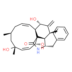 ChemSpider 2D Image | (3S,3aR,4S,6S,6aR,7Z,10S,12R,13Z,15R)-3-Benzyl-6,12,15-trihydroxy-4,10,12-trimethyl-5-methylene-2,3,3a,4,5,6,6a,9,10,11,12,15-dodecahydro-1H-cycloundeca[d]isoindol-1-one | C28H37NO4
