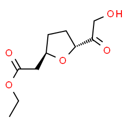 ChemSpider 2D Image | Ethyl [(2R,5R)-5-glycoloyltetrahydro-2-furanyl]acetate | C10H16O5