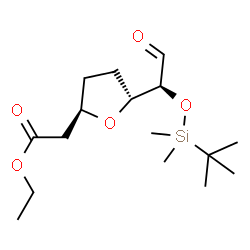 ChemSpider 2D Image | (6R)-3,6-Anhydro-4,5-dideoxy-2-O-[dimethyl(2-methyl-2-propanyl)silyl]-6-(2-ethoxy-2-oxoethyl)-D-threo-hexose | C16H30O5Si