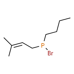 ChemSpider 2D Image | Butyl(3-methyl-2-buten-1-yl)phosphinous bromide | C9H18BrP