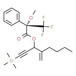 ChemSpider 2D Image | 4-Methylene-1-(trimethylsilyl)-1-octyn-3-yl (2S)-3,3,3-trifluoro-2-methoxy-2-phenylpropanoate | C22H29F3O3Si